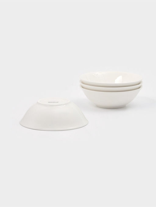 Тарелки глубокие Доляна White Label, набор 4 шт., 15×5 см, фарфор, белые