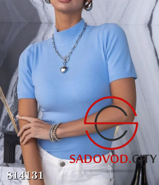 Водолазка однотонная с коротким рукавом - Bruno фото 3