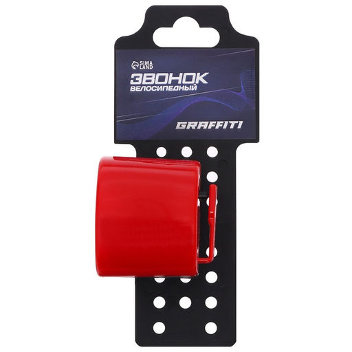 Звонок велосипедный GRAFFITI, цвет красный  фото 5