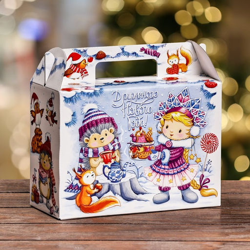 Цена за 5 шт. Подарочная коробка Угощение к чаю , Чемодан 23 х 10,5 х 16,5 см - Simaland фото 3