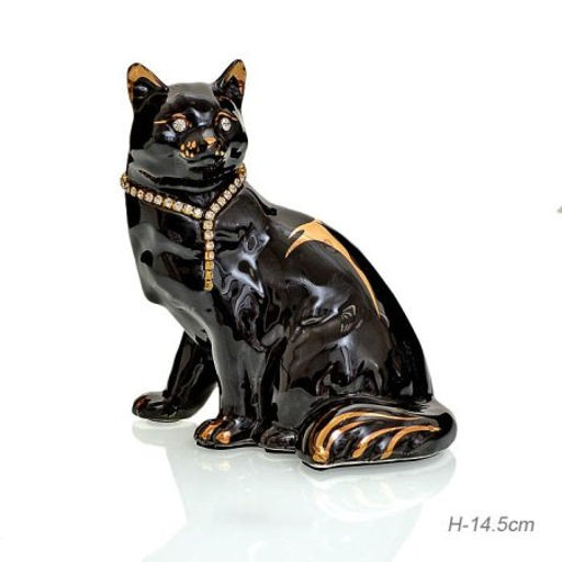 Статуэтка Кошка черная 14,5 см / B3014-4A /уп 24/