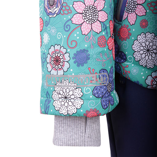 RODOS Утеплённый костюм для девочки зима М-191 (Цветы) Зелёный