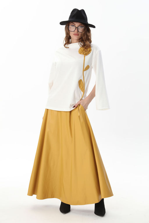 Костюм NIKVA н952-4 молоко и горчица  фото 3