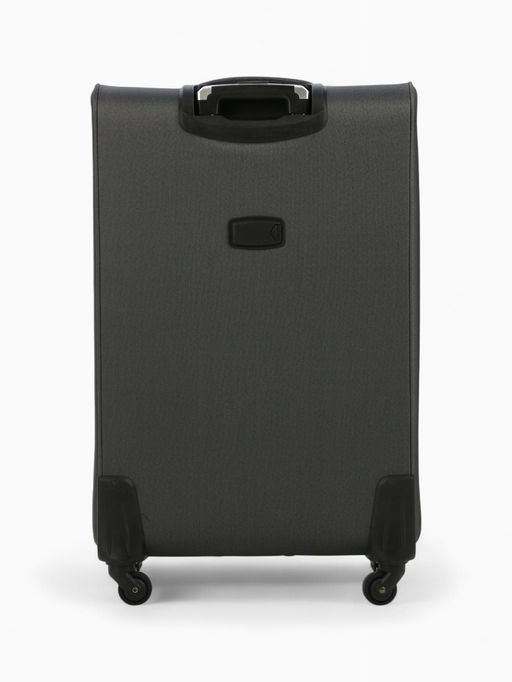 Чемодан на колёсах большой 97 л (L), на молнии, с увеличением, кодовый замок, 4 колеса, серый