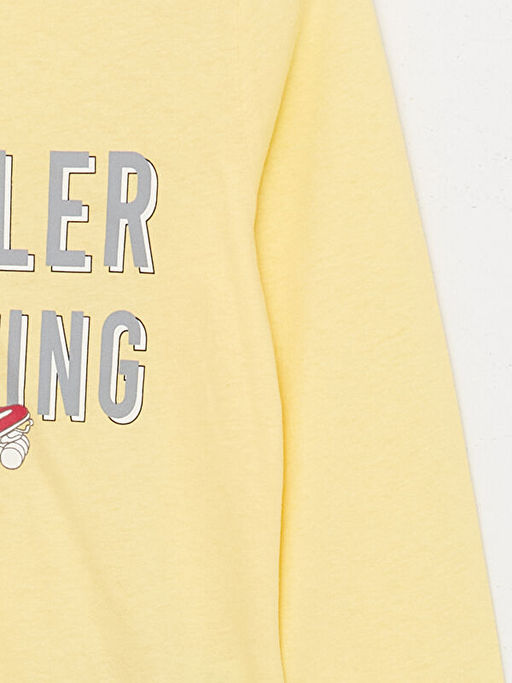 Bisiklet Yaka Bask?l? Uzun Kollu K?z ?ocuk Ti??rt - Waikiki фото 3