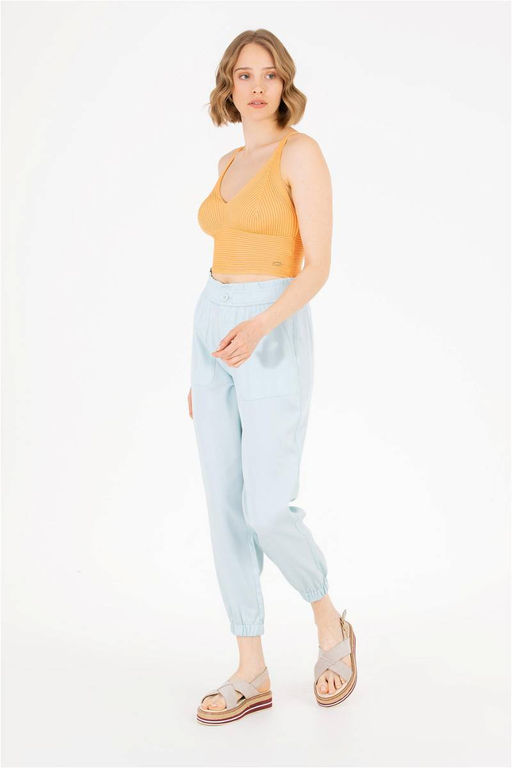 U. S. Polo Assn Женский оранжевый свитер с v-образным вырезом - U.s. polo assn фото 9