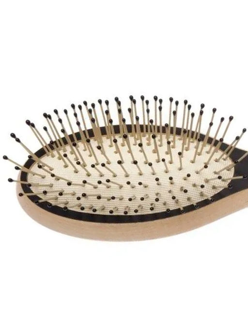 Dewal Щетка массажная для волос мини-овальная / Blackwood BRB100, дерево, нейлон, 17 см  фото 3