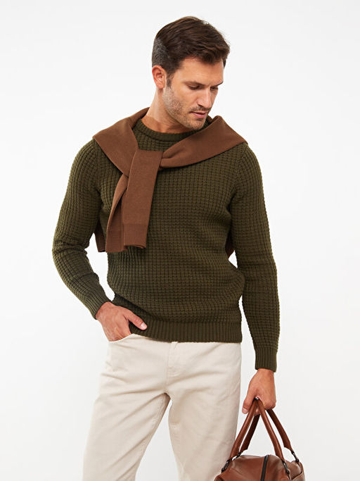 Bisiklet Yaka Erkek Triko Kazak