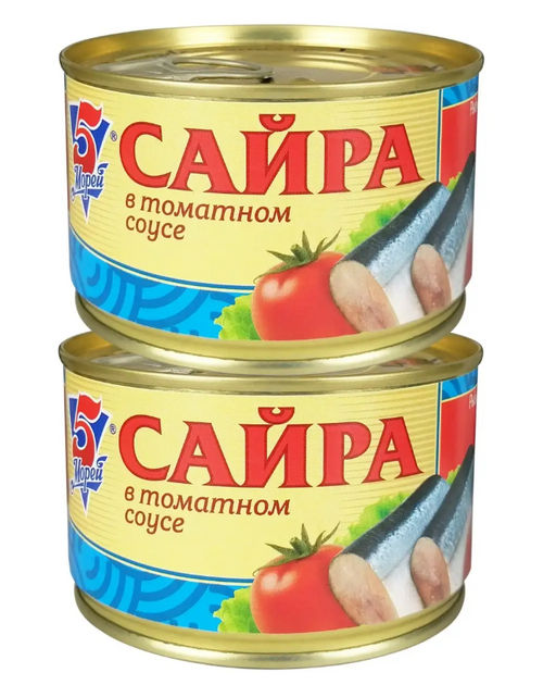 Цена за 2шт. Сайра тихоок. в т/с ключ 230г 5 Морей