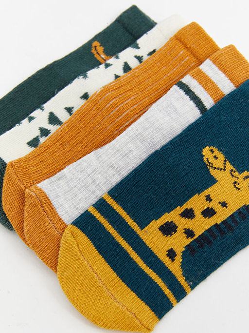 Bask?l? Erkek Bebek Soket ?orap 5li - Waikiki фото 3