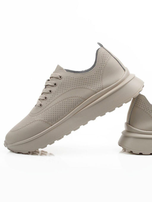 03-YH595-3 DK. BEIGE Кроссовки летние женские (натуральная кожа)