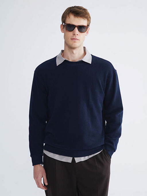 Bisiklet Yaka Erkek Sweatshirt