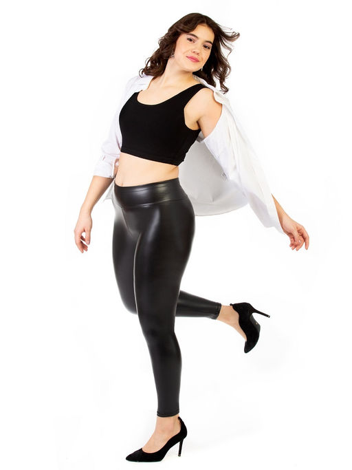 7131 Лосины утепленные женские из экокожи * - Chersa фото 2