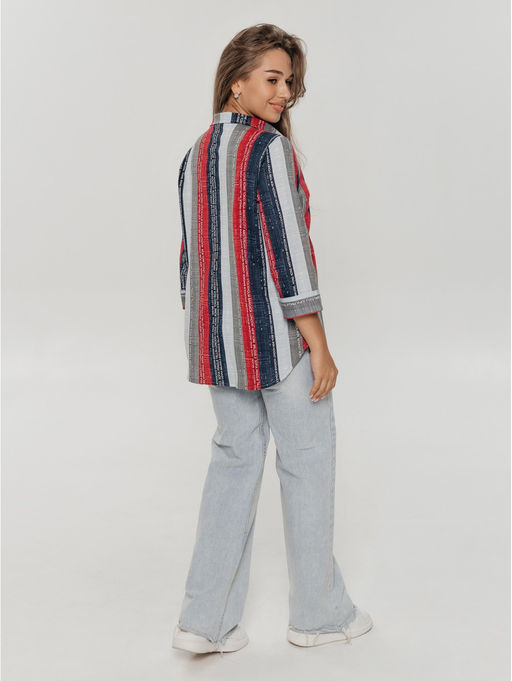 Жанетта туника женская (полоса синий) - Lovetex фото 60