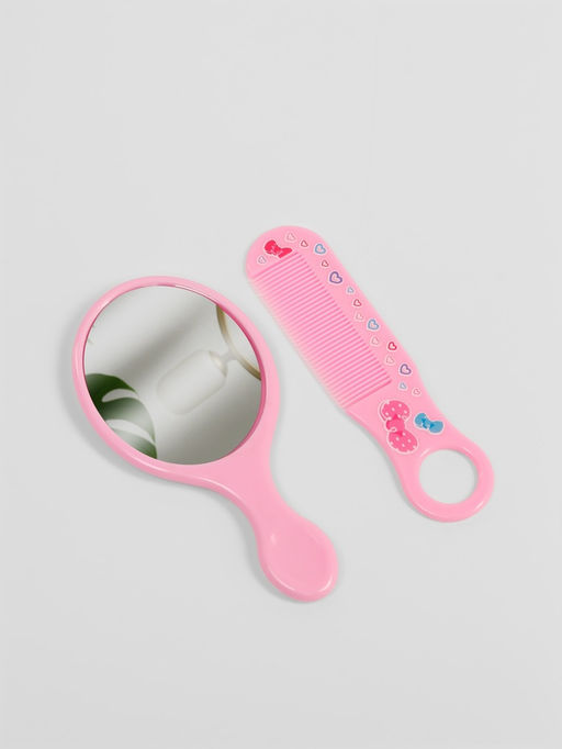 Цена за 5 шт. Набор с зеркалом и расчёской «Вишня», 12×6.1 см, розовый