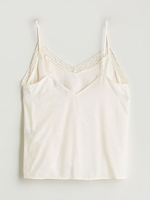 V Yaka Dantel Detayl? Ask?l? Kad?n Pijama ?st