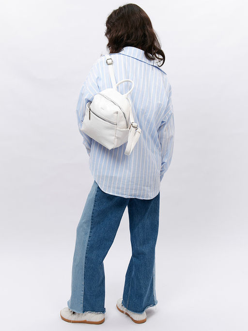 LACCOMA рюкзак Жизель-белый эко кожа хлопок  фото 2