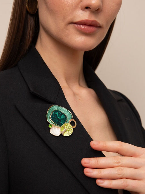 Брошь на магните абстрактной формы металлическая - Модные истории фото 5