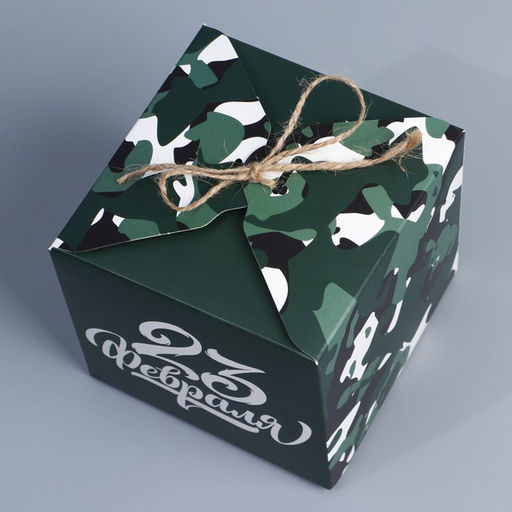 Цена за 2 шт. Коробка подарочная складная, упаковка, «23 февраля», 12×12×12 см