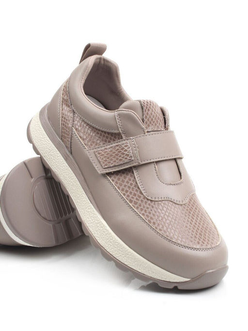 03-A238-5 DK. BEIGE Кроссовки женские (натуральная кожа)