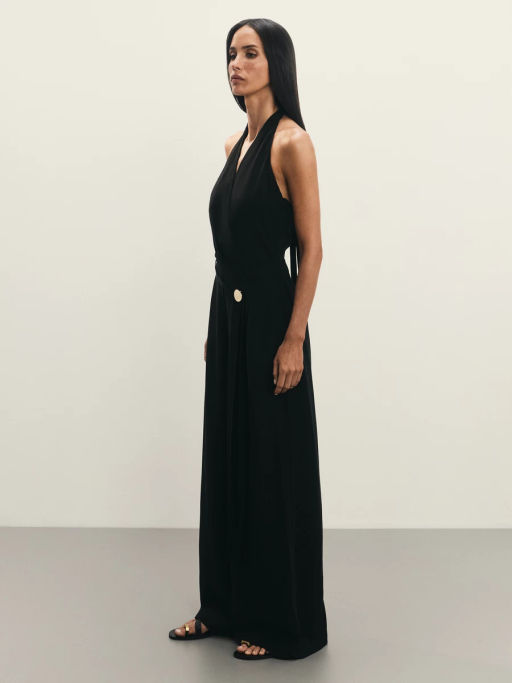 Комбинезон из тенселя и льна с открытой спиной / Zarina  фото 6