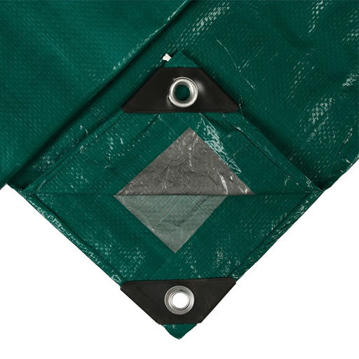 Тент защитный, 5 4 м, плотность 120 г/м, УФ, люверсы шаг 1 м, зелёный/серебристый - Simaland фото 13