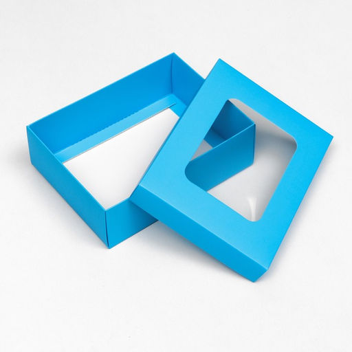 Цена за 5 шт. Коробка складная, крышка-дно, с окном, бирюзовая , 16,5 х 12,5 х 5,2 см - UPAK LAND фото 4