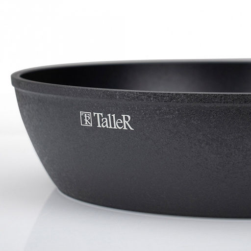 Сковорода с антипригарным покрытием д24см Грейси, h7,5см, s2,8мм, дно д14,5см, s4,9мм, глубокая, кованный алюминий, бакелитовая ручка c покрытием soft touch, TalleR (Китай) Подходит для всех видов плит, включая индукционную. - Домашняя мода фото 7