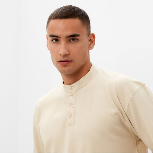 Футболка с длинным рукавом мужская MINAKU бежевая, р-р 42