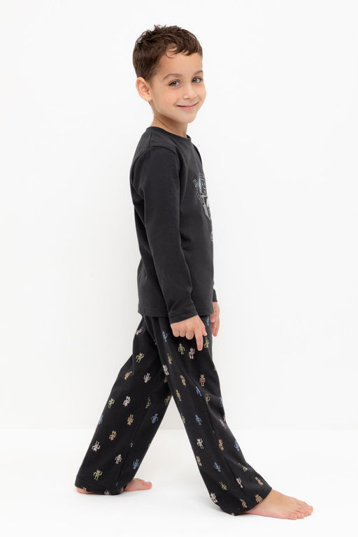 К 1600/угольный серый,цветные роботы пижама дет