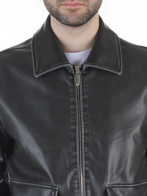 258209846 DK. GRAY Куртка мужская демисезонная (эко-кожа)