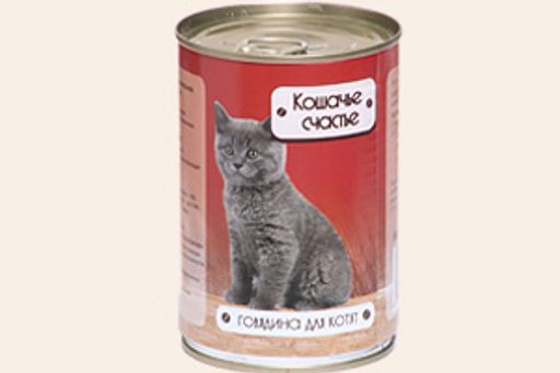 Кошачье Счастье ж/б 410 г. Гов. д/котят в желе 4607048072547