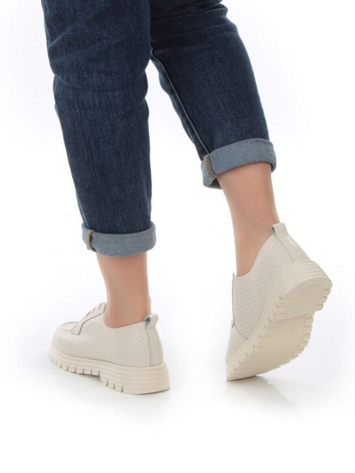 03-PDD161-2 BEIGE Полуботинки женские (натуральная кожа)