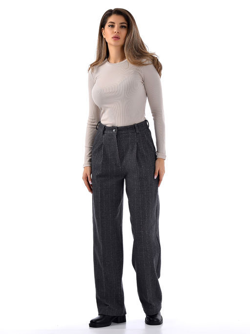 Теплые брюки из драпа c высокой посадкой - А+б коллекция фото 29