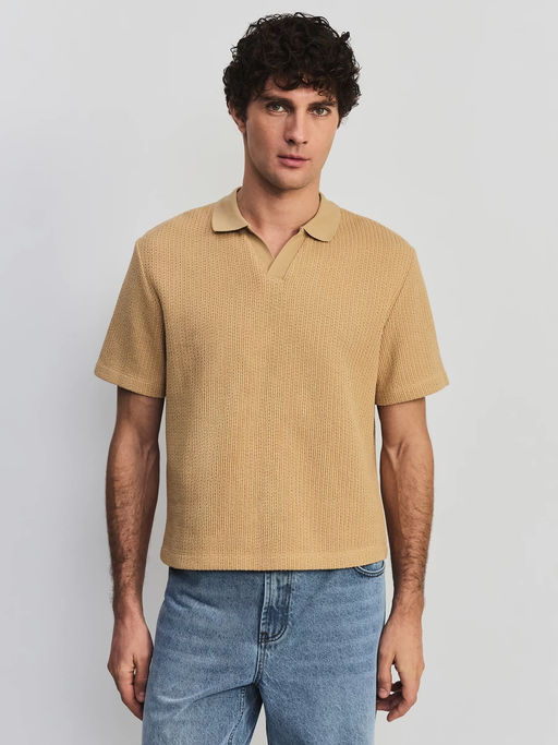 Футболка поло из фактурного хлопка / Zarina  фото 3