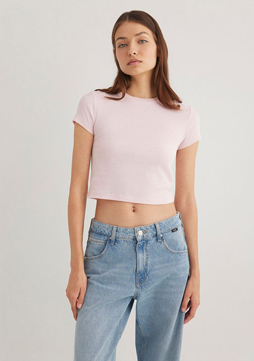 Pembe Basic Tisort - Mavi фото 3