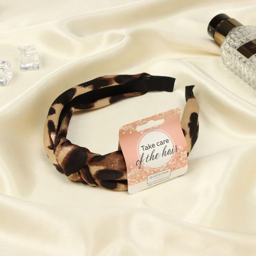 Цена за 2 шт. Ободок для волос QF «Кокетка», 3 см, тёмный лео