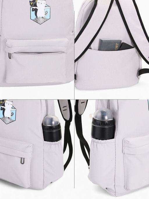 Рюкзак школьный на молнии, с карманами, с принтом, размер 30?12?43 см, розовый