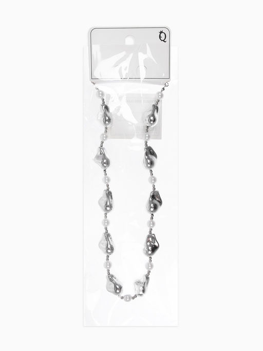 Бусы "Жемчуг Борокко", цвет белый в серебре 40+удл