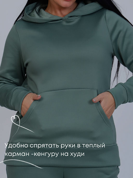 Костюм жен.спорт. С утепл. (мех)_390/оливковый - Ihomelux фото 11