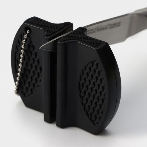 Заточка для ножей Доляна, 7.5×6×2.5 см, с 2 отделениями для стальных и керамических ножей, МИКС