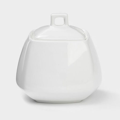 Сахарница с крышкой Wilmax Ilona, 340 мл, фарфор, белая