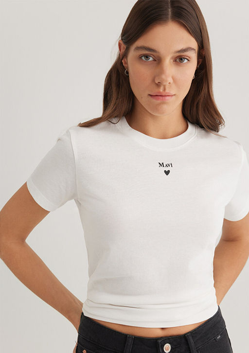 Mavi Logo Bask?l? Beyaz Tisort  фото 3