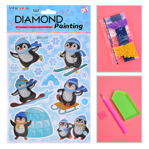 Мозаика алмазная "Приключения пингвинёнка" 17.5*23.5см