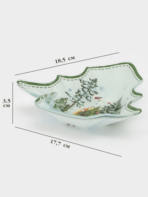 УЦЕНКА Блюдо сервировочное ёлочка «Зверьки в лесу» 17.7×18.5×3.5 см