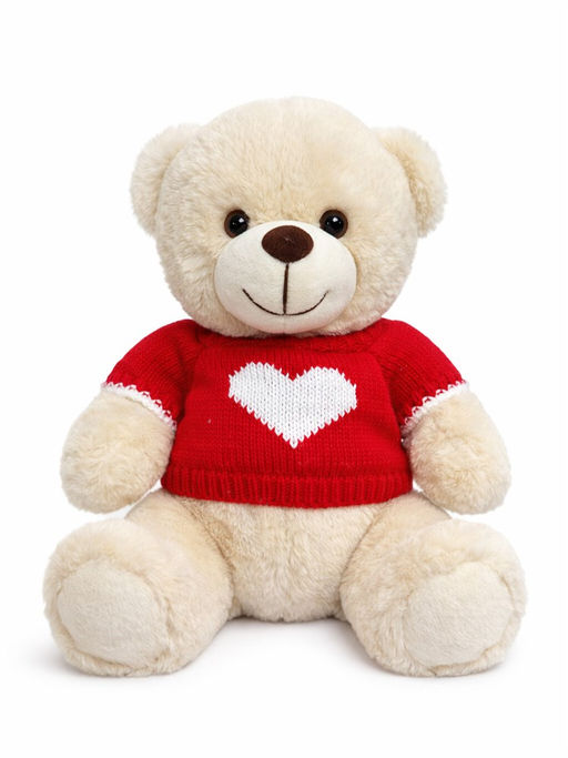Мишка в свитере в сердечко, 25см. (Белоруссия)