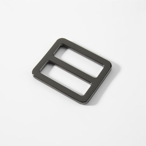 Пряжка регулирующая, двухщелевая, внутренняя ширина - 25 мм, толщина - 3 мм, 5 шт, цвет чёрный никель - Арт узор фото 2