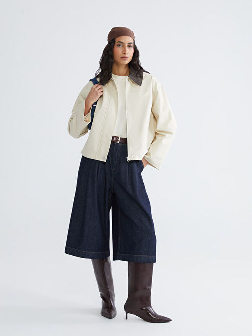 G?mlek Yaka Oversize Kad?n Ceket