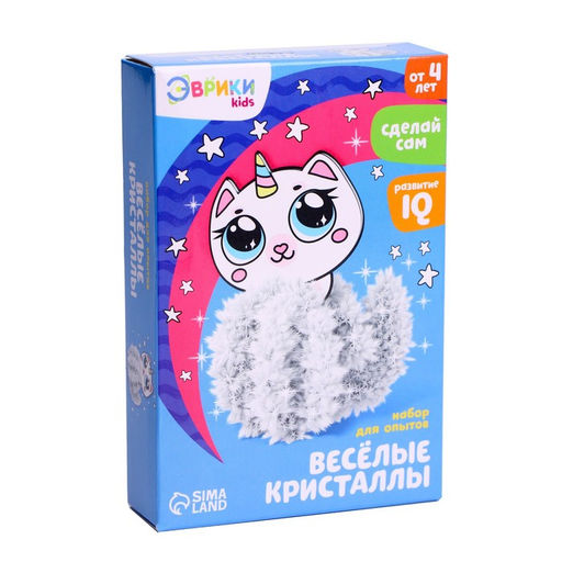 Набор для выращивания кристалла Опыты. Веселые кристаллы, котик-единорог - Эврики фото 3