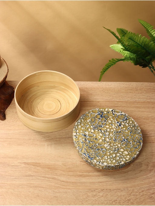 Банка для сыпучих продуктов, 16×16×6.5 см, бамбук